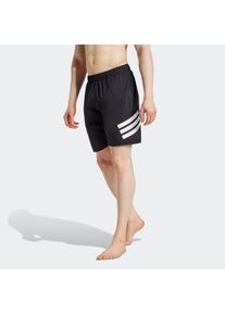 Herren Badeshorts "ICON 3S SH 8IN", schwarz-weiß, sportlich, Gr. S, adidas Performance, Obermaterial: 100% Polyester, Badehosen