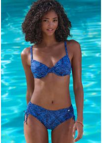 JETTE Damen Bikini-Hose "Floretta", blau, Gr. 36, bedruckt, Recycling-Polyamid, Badehosen, in Ton in Ton-Harmonie