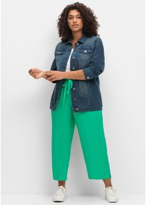 sheego Damen Jeansjacke, blau, Gr. 50, 98% Baumwolle, 2% Elasthan, Jacken