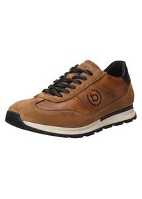 Bugatti Herren Sneaker, Gr. 41, braun, Leder, casual, Schuhe, Halbschuh, Schnürschuh, Freizeitschuh mit dezentem Logo