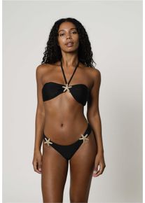 MODA MINX Damen Bikini-Hose "Starfish Fixed Brazilian Bikini Bottom", schwarz, Gr. M, unifarben, 82% Polyamid, 18% Elasthan, Badehosen, mit tollen