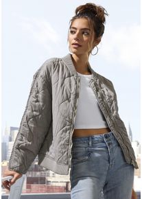 Lascana Damen Steppjacke, grau, modisch, Gr. 38, unifarben, Web, Obermaterial: 100% Baumwolle. Futter: 100% Baumwolle, Jacken, in modischer Optik mit