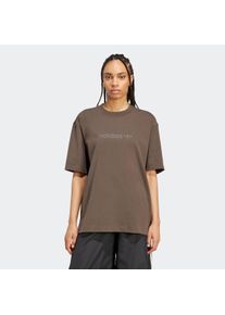 Damen T-Shirt "ESS LIN TEE OS", grün, sportlich, Gr. S, adidas originals, Obermaterial: 93% Baumwolle, 7% Elasthan, Shirts, Oversize-Passform,