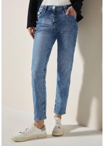 Cecil Damen Regular-fit-Jeans "Style Scarlett", blau, casual, Gr. 31, unifarben, Denim/Jeans, Obermaterial: 77% Baumwolle, 20% Polyester, 3%