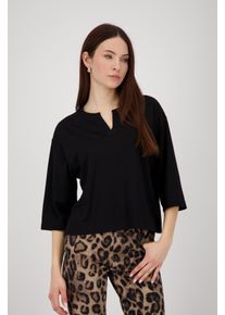 monari Damen Sweatshirt "Sweatshirt Schmuck Detail", schwarz, modisch, Gr. 34, unifarben, Web, Obermaterial: 80% Viskose, 15% Polyester, 5% Elasthan,