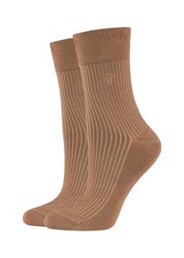 JOOP! JOOP Damen Socken "Socken 2er Pack", Gr. 35, braun, 70% Baumwolle 28% Polyester 2% Elasthan, bestickt, Socken
