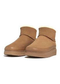 fitflop Damen Winterboots "GEN-FF", Gr. 36, braun, Veloursleder, unifarben, casual, Schuhe, Snowboots, Schlupfboots mit Plateau