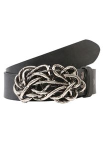 Damen Ledergürtel, grau, casual,modisch, Gr. 90, RETTUNGSRING BY SHOWROOM 019, unifarben, Leder, Gürtel, mit austauschbarer Schließe »Strohknoten«
