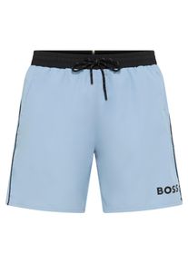 BOSS Herren Badeshorts "Starfish", blau, sportlich, Gr. 5XL, Microfaser, Obermaterial: 100% Polyester, Badehosen, mit Kontraststreifen