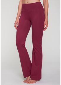 active by Lascana LASCANA ACTIVE Damen Jazzpants, Gr. 32, lila, Single Jersey, Obermaterial: 95% Baumwolle, 5% Elasthan, unifarben, Basic, Hosen, mit breitem Bündchen