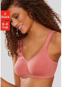 Petite Fleur Damen Soft-BH, Gr. 105, rosa, Jersey, Obermaterial: 95% Baumwolle, 5% Elasthan, klassisch, BHs, ohne Bügel, aus weicher Baumwolle
