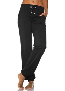 H.I.S. H.I.S Damen Relaxhose, Gr. 36, schwarz, Sweatware, Obermaterial: 60% Baumwolle, 40% Polyester, unifarben, Basic, Hosen, mit breitem Bund, Loungewear,