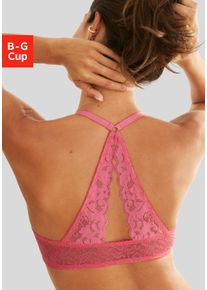 Lascana Damen Schalen-BH "Premium Dessous", Gr. 70, lila, Spitze, Obermaterial: 85% Polyamid (TACTEL), 15% Elasthan (LYCRA), klassisch, BHs, mit