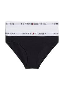 Kinder Bikinislip "2 PK BIKINI", Tommy Hilfiger Underwear, Gr. 140, schwarz-weiß, Jersey, Obermaterial: 95% Baumwolle, 5% Elasthan, Unterhosen, mit