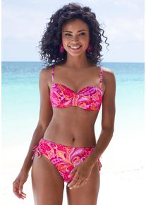 Vivance Damen Bügel-Bandeau-Bikini-Top "Pretty", pink, Gr. 38, bedruckt, Paisleymuster, Recycling-Polyamid, Bikini-Oberteile, mit modischem