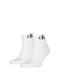 Herren Kurzsocken "CKJ MEN QUARTER 2P MONOGRAM", Calvin Klein Jeans, Gr. 39, weiß, Baumwollmischung, Socken, mit dezenter Logostickerei