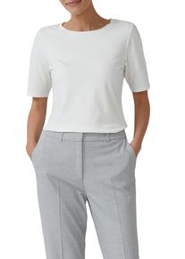Damen T-Shirt, weiß, casual, Gr. 36, s.Oliver BLACK LABEL, unifarben, Jersey, Obermaterial: 93% Baumwolle, 7% Elasthan, Shirts, mit Satindetail