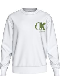 Calvin Klein Herren Sweatshirt "LS EU 350TERRY CK OVERLAP GRAPHI", weiß, casual, Gr. XXL, unifarben, Sweatware, Obermaterial: 100% Baumwolle,