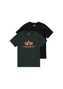 Herren T-Shirt "Alpha Industries Men - T-Shirts Basic T-Shirt BL 2 Pack", blau, Gr. M, Alpha Industries, Obermaterial: 100% Baumwolle, Shirts