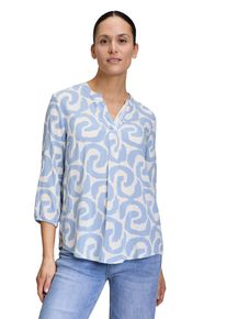 Cartoon Damen Shirtbluse "Cartoon Blusenshirt mit Muster", blau, modisch, Gr. 40, Obermaterial: 100% Viskose., Blusen