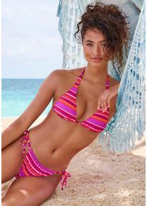 s.Oliver Damen Bikini-Hose "Fun", pink, Gr. 32, gestreift, Recycling-Polyamid, Badehosen, in knapper Schnittform und trendigem Streifen-Design