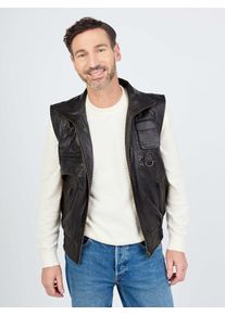 JCC Herren Lederweste "BigVest2", schwarz, Gr. 50, Obermaterial: 100% Leder Lamm, Westen