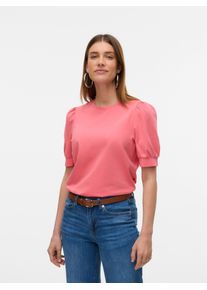 Véro Moda VERO MODA Damen T-Shirt "VMKERRY 2/4 O-NECK TOP VMA JRS NOOS", rosa, feminin, Gr. S, unifarben, Jersey, Obermaterial: 100% Baumwolle, Shirts, mit