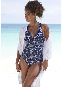 Sunseeker Damen Badeanzug "Blossom", blau, Gr. 38, bedruckt, Recycling-Polyamid, Badeanzüge, im Muster-Mix