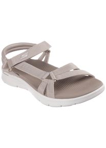 Skechers Damen Sandale "GO WALK FLEX SANDAL-SUBLIME-X", Gr. 42, grau, Textil, casual, Schuhe, Sommerschuh, Sandalette, Klettschuh, mit Goga Mat
