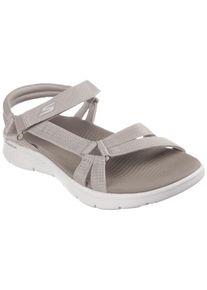 Skechers Damen Sandale "GO WALK FLEX SANDAL-SUBLIME-X", Gr. 42, grau, Textil, casual, Schuhe, Sommerschuh, Sandalette, Klettschuh, mit Goga Mat