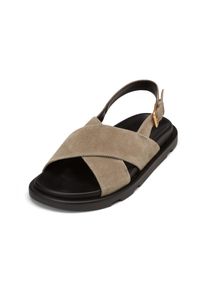 Marc O'Polo MARC O'POLO Damen Sandale "aus edlem Velours-Rindleder", Gr. 42, grau, Obermaterial: 100% Leder (Rind), unifarben, Schuhe