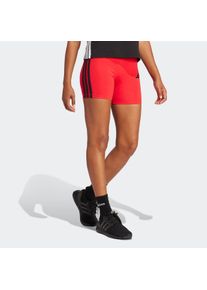 Damen Trainingstights "W 3S SJ BK SHO", rot, sportlich, Gr. M, adidas Sportswear, Obermaterial: 90% Baumwolle, 10% Elasthan, Hosen, kurze Leggings,