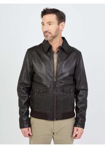 JCC Herren Bikerjacke "Samuel", braun, Gr. 52, Obermaterial: 100% Leder Lamm; Futter oben: 100% Baumwolle; Futter unten: 100% Polyester; Ärmelfutter:
