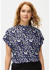 Lascana Damen Kurzarmbluse, blau, modisch, Gr. 40, animal-print, Web, Obermaterial: 100% Viskose, Blusen, mit Alloverdruck, Damenbluse, sportlich