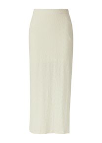 QS Damen Midirock, beige, casual, Gr. 40, unifarben, Jersey, Obermaterial: 98% Polyester, 2% Elasthan, Röcke, in Struktur-Optik