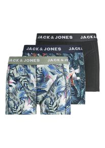 Jack & Jones Kinder Trunk "JACBRADY FLOWER TRUNKS 3 PACK JNR SN", JACK & JONES JUNIOR, Gr. 128sky captain pack:iceberg grün, schwarz, Jersey, Obermaterial: 95%