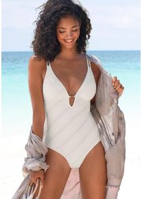 s.Oliver Damen Badeanzug "Naila", beige, Gr. 36, Strukturmuster, Microfaser, Polyamid, Badeanzüge, mit Struktur