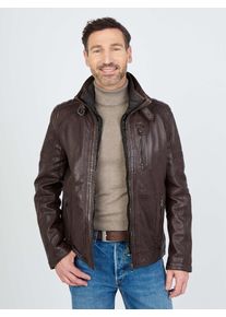 JCC Herren Bikerjacke "63535", braun, Gr. 54, Oberstoff: 100% Lammleder; Innenmaterial: 100% Polyester; Ärmelfutter: 100% Polyester, Jacken