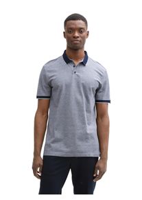 Herren Poloshirtdunkelblau two tone, casual, Gr. L, Tom Tailor Denim, kontrastfarbene Details, unifarben, Obermaterial: 100% Baumwolle, Shirts, mit