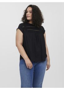 Vero Moda CURVE Damen Blusenshirt "VMDEBBIE PLEAT S/L TOP WVN GA CURVE NOOS", schwarz, modisch, Gr. 46, unifarben, Web, Obermaterial: 100% Viskose,