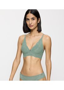 Triumph Damen Bügelloser BH "Amourette Charm T N03", Gr. 75, grün, Spitze, Spitze, Obermaterial: 72% Polyamid, 28% Elasthan, elegant, BHs, florale