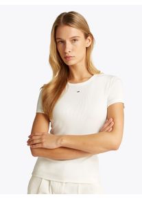 Tommy Jeans Damen T-Shirt "TJW 2PACK SLIM ESSENTIAL RIB SS", beige, casual, Gr. S, unifarben, Rippware, Obermaterial: 95% Baumwolle, 5% Elasthan,