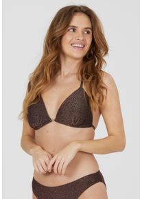 ENDURANCE ATHLECIA ATHLECIA Damen Triangel-Bikini-Top "Valeny", gold, feminin, Gr. 44, unifarben, 95% Nylon, 5% Elasthan, Bikini-Oberteile, in modernem Stil