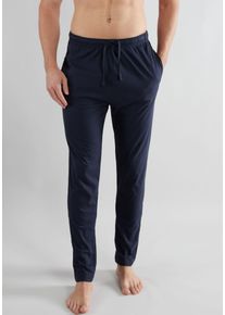Tom Tailor Herren Pyjamahose "Cansas", Gr. 50, blau, Single Jersey, Obermaterial: 100% Baumwolle, unifarben, casual, Hosen, mit schmaler Passform