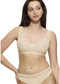 Triumph Damen Bügel-BH "Aura Spotlight T W02", Gr. 75, beige, Spitze, Spitze, Obermaterial: 85% Polyamid, 15% Elasthan, unifarben, modisch, BHs,