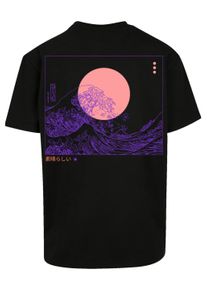 F4NT4STIC Herren T-Shirt "PLUS SIZE Kanagawa Welle", schwarz, casual, Gr. XXXL, Obermaterial: 100% Baumwolle, Shirts, Print