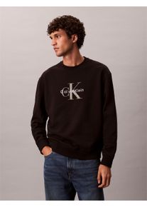 Herren Sweatshirt "LS EU 350TERRY MONOLOGO CN SWTSH", schwarz, casual, Gr. XXL, Calvin Klein Jeans, unifarben, Sweatware, Obermaterial: 100%