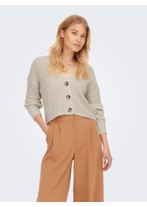 Only Damen Strickjacke "ONLCAROL NICE L/S CARDIGAN KNT NOOS", grau, modisch, Gr. XL, unifarben, Strick, Rippstrick, Obermaterial: 100% Polyacryl,