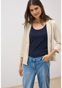 Cecil Damen Kapuzensweatjacke, beige, casual, Gr. M, unifarben, Sweatware, Obermaterial: 49% Polyester, 44% Modal, 7% Elasthan, Sweatjacken, 3/4-Arm
