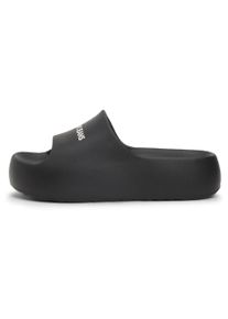 Tommy Jeans Damen Pantolette "TJW CHUNKY FLATFORM SLIDE", Gr. 39, schwarz, Synthetik, unifarben, sportlich, Schuhe, Sommerschuh, Schlappen, Poolslide